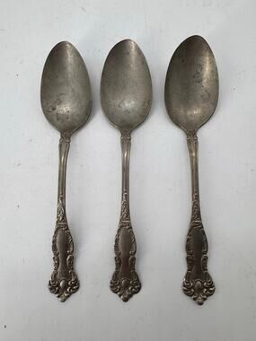 Lot of 3 Rogers Nickel Silver spoon set - unpolished